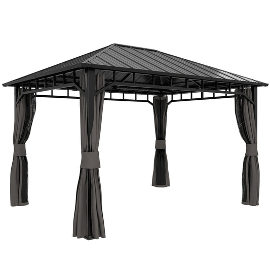 Outsunny Hardtop Gazebo in Dark Grey