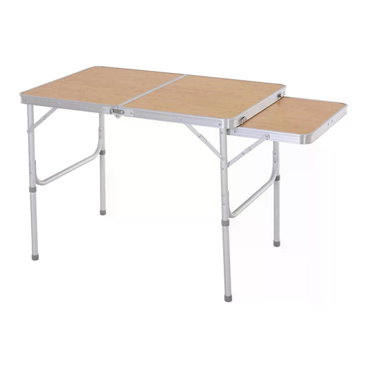 Outsunny 3ft Aluminium MDF-Top Folding Picnic Table set up on a white background