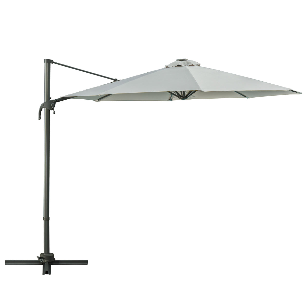 Outsunny 3(m) LED Cantilever Parasol in Grey