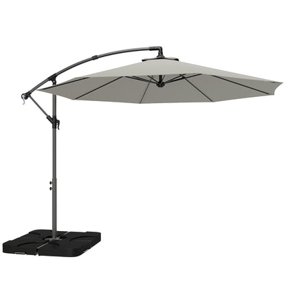 Outsunny 3m Overhanging Parasol in Light Grey
