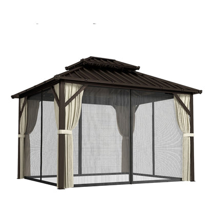 Outsunny Hardtop Gazebo Canopy in Brown