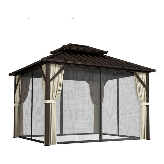 Outsunny Hardtop Gazebo Canopy in Brown