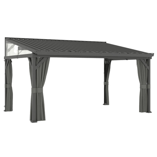 Outsunny Garden Pergola with Galvanised Steel Roof in Dark Grey