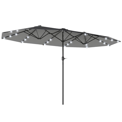 Outsunny 4.4m Double-Sided Sun Umbrella Patio Parasol in Dark Grey