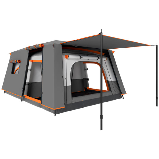Outsunny 4 Man Camping Tent in Dark Grey