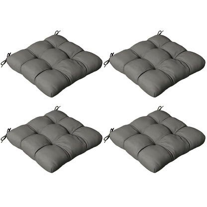 Outsunny 4-Piece Seat Cushion Pillows Replacement in charcoal grey, showing four square cushions with ties