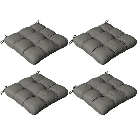 Outsunny 4-Piece Seat Cushion Pillows Replacement in charcoal grey, showing four square cushions with ties