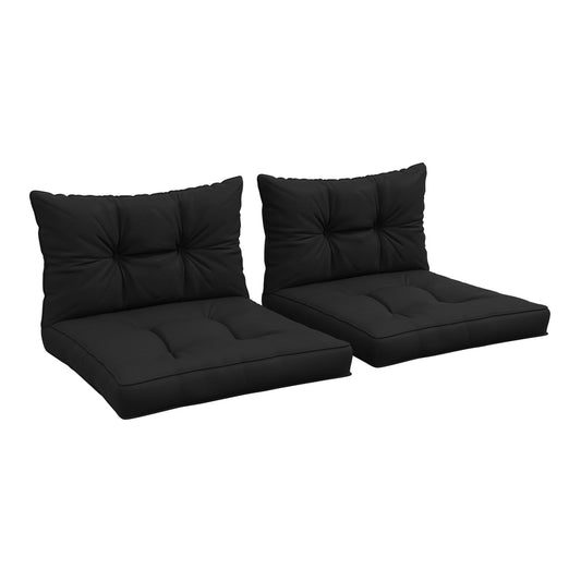 Outsunny 4-Piece Seat Cushions Back Pillows Replacement in Black
