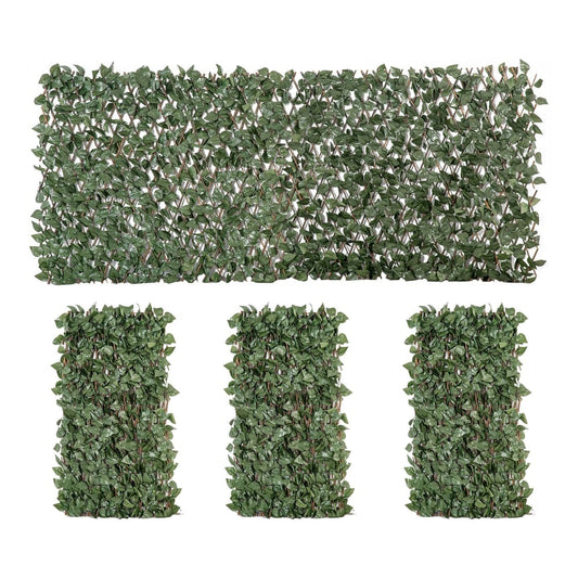Outsunny 4 Pieces Expanding Trellis Fence shown as one wide panel and three narrow folded panels