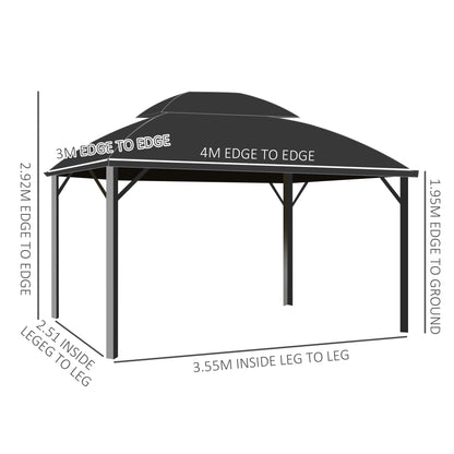 Outsunny Aluminium Frame Hard Gazebo