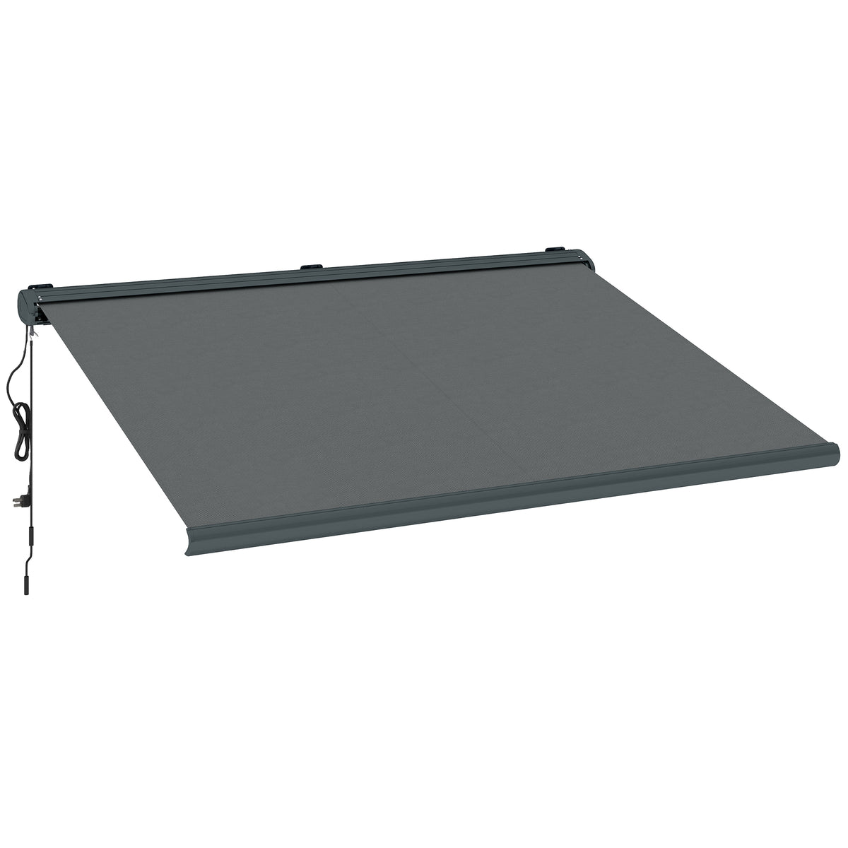 Outsunny Full Cassette Electric Awning with Remote Controller in Dark Grey