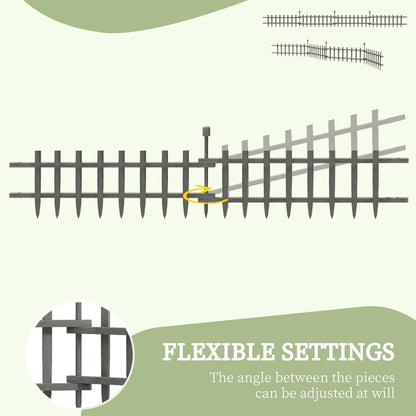 Diagram showing how to adjust the angle of the grey wooden garden fence sections