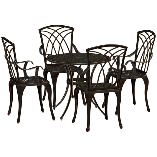 Outsunny 5 Pieces Garden Dining Set for 4 shown against a plain white background