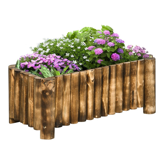 Outsunny 52L Raised Flower Bed filled with colourful blooming flowers on a white background