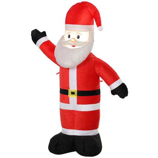 Outsunny 5ft Christmas Inflatable Velvet Look Santa Claus in Red