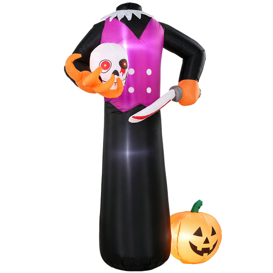 Outsunny 6 FT Halloween Inflatable Headless Skeleton in Purple