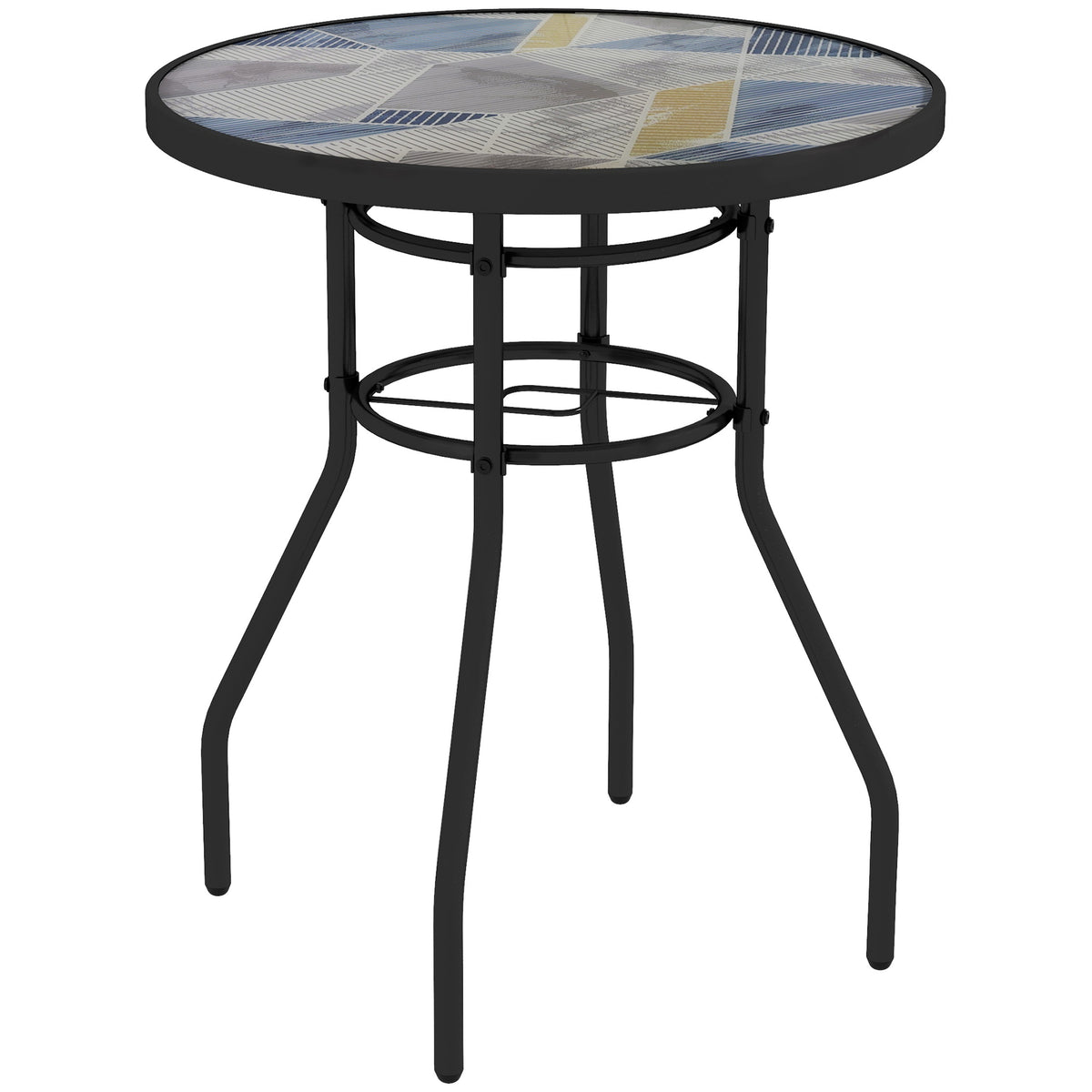 Outsunny Φ60 Garden Table in Multi Colour