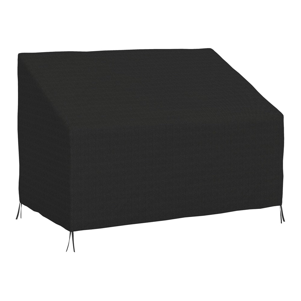Outsunny 600D Oxford Cloth Furniture Cover, a black protector for a two-seater sofa