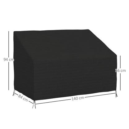 This garden furniture protector has dimensions 140cm long, 84cm wide and 94cm high