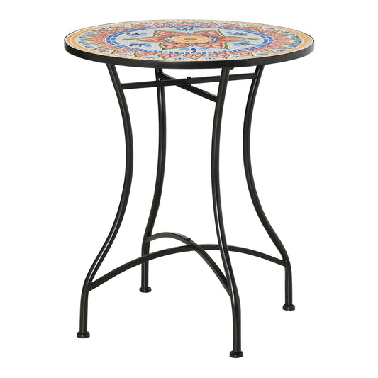 Outsunny Mosaic Outdoor Patio Table in Red