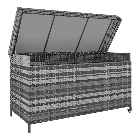 Outsunny 627 L Rattan Storage Box in Dark Grey