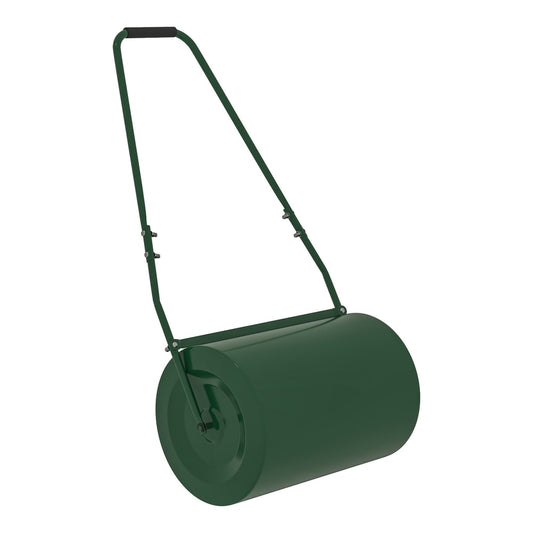 Outsunny 63 L Heavy Duty Water Or Sand Filled a30cm Garden Steel Lawn Roller Drum in dark green