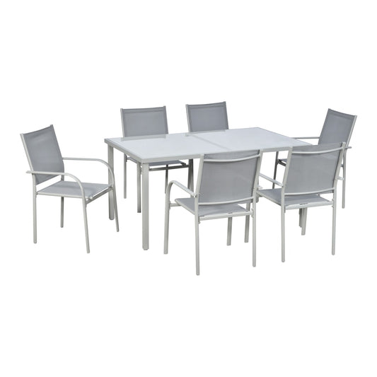 Outsunny 7 Piece Garden Dining Set in Grey
