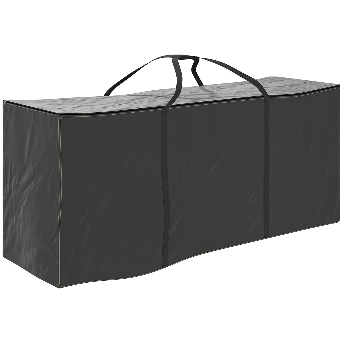 Outsunny 720 L Waterproof Garden Cushion Storage Bag in black, a large rectangular storage bag with handles
