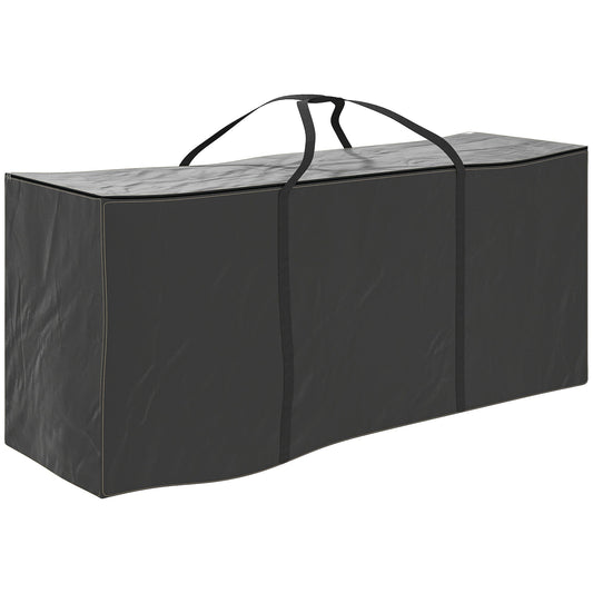 Outsunny 720 L Waterproof Garden Cushion Storage Bag in black, a large rectangular storage bag with handles
