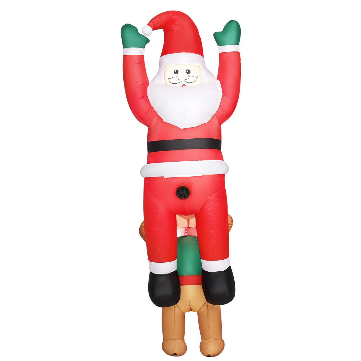 Outsunny 7FT Hanging Christmas Inflatable Santa with Dog, a festive decoration