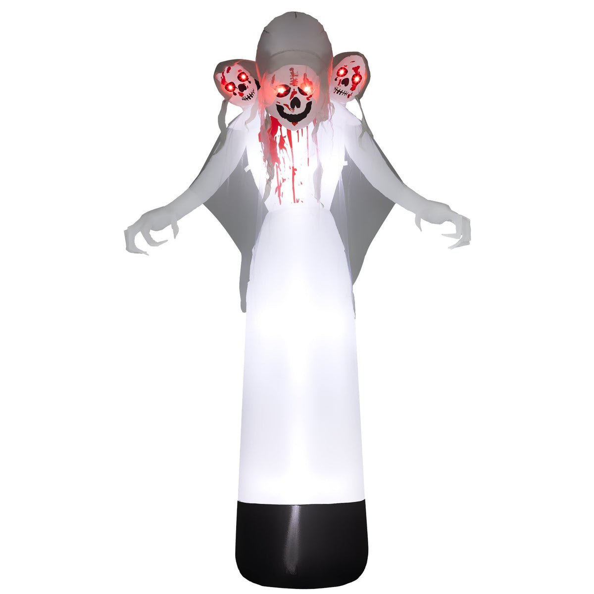 Outsunny 8.9ft Inflatable Three Headed Ghost standing against a plain white background