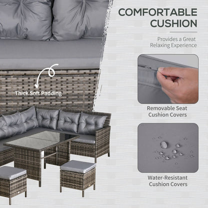 Close up of the comfortable and water-resistant cushions on the patio sofa