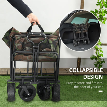 The collapsible garden trolley being placed into a car boot
