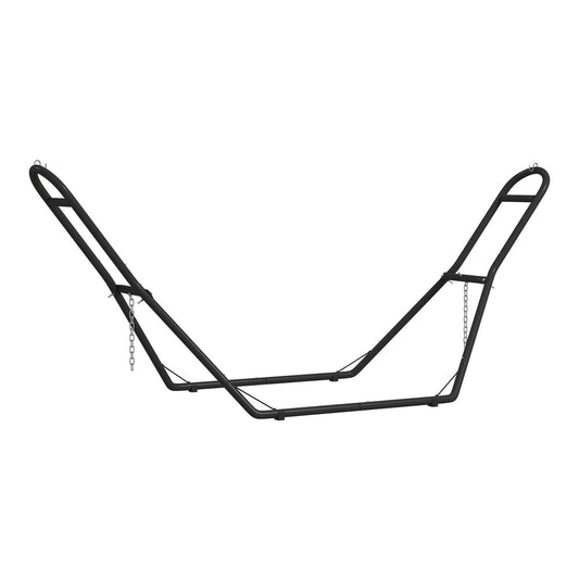 Outsunny 9ft Hammock Stand shown as a black metal frame on a plain white background
