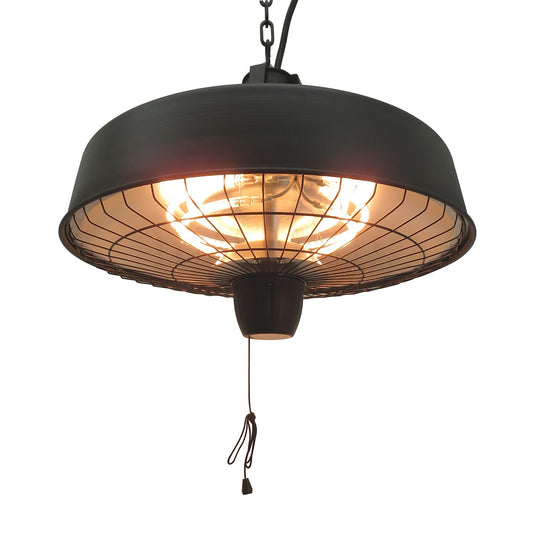 Outsunny Adjustable Power 1000/2500W Infrared Halogen Electric Patio Light Heater hanging with pull cord