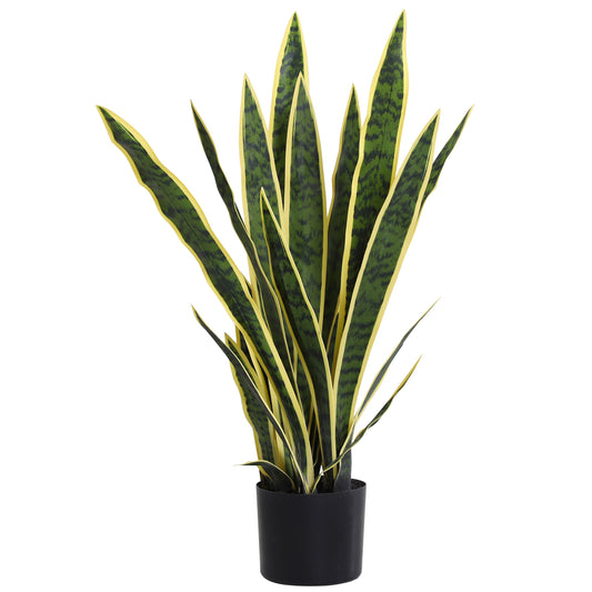 Outsunny Artificial Snake Plant in Green