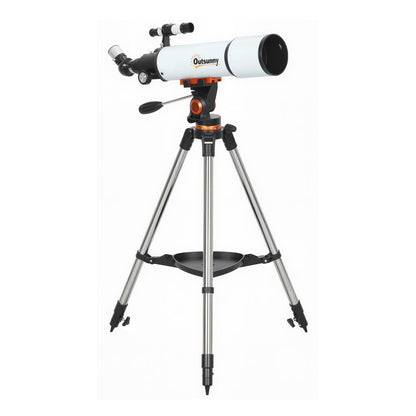 Outsunny Astronomy Telescope for Adults and Beginners with 80 mm Aperture, Carry Bag, White
