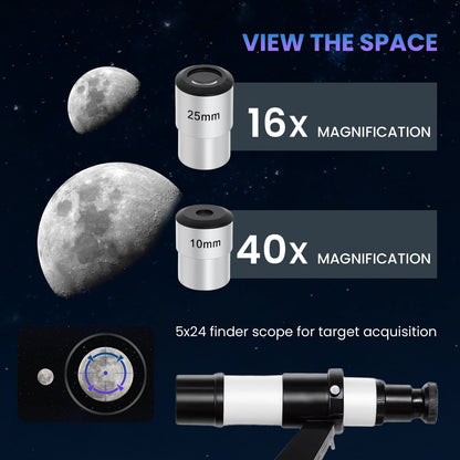 Two eyepieces and a finder scope for the astronomy telescope