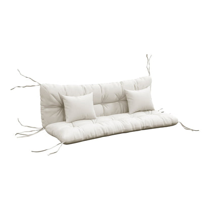 Outsunny Back and Seat Cushion Replacement with 2 Pillows in white with tie fastenings
