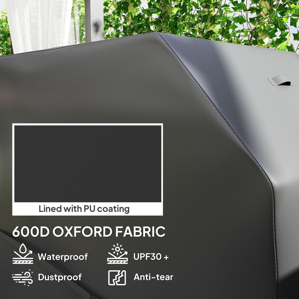 Close up of the 600D Oxford fabric material of the barbecue cover