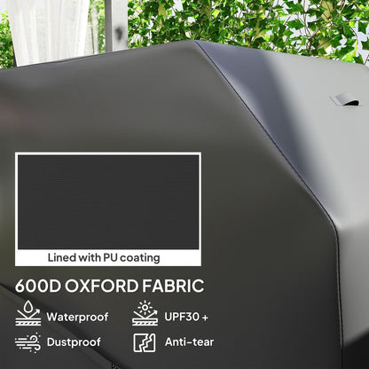 Close up of the 600D Oxford fabric material of the barbecue cover