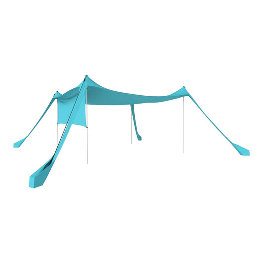 Outsunny Beach Tent Event Shelter in Sky Blue