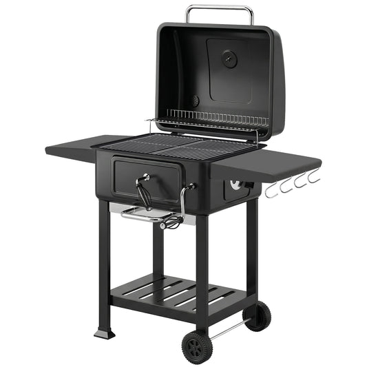 Outsunny Charcoal BBQ Grill with Adjustable Charcoal Pan