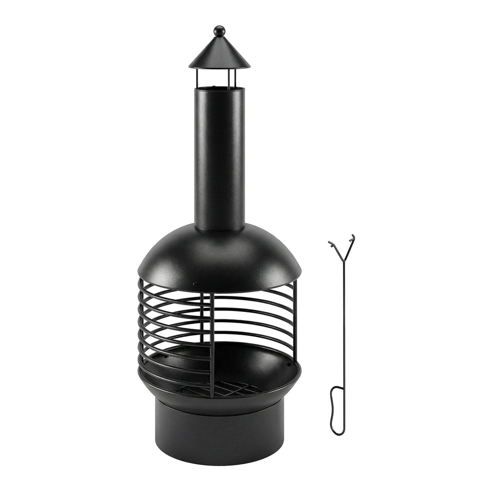 Outsunny Chimney Fire Pit in Black