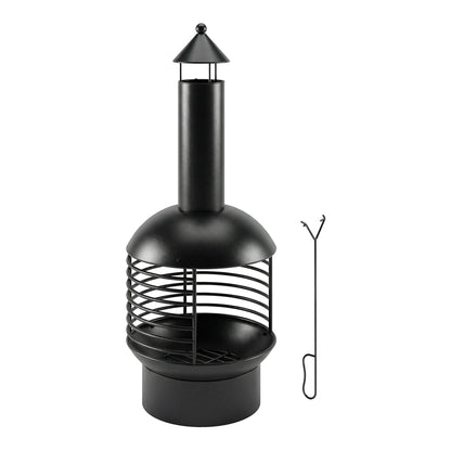 Outsunny Chimney Fire Pit in Black