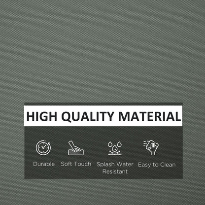 The fabric texture of the garden cushion covers with icons highlighting product benefits