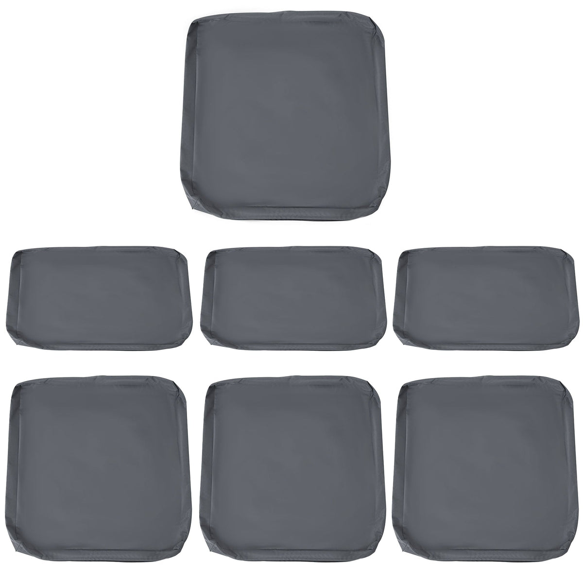 Outsunny Cushion Cover Replacement set of seven grey covers arranged on a white background