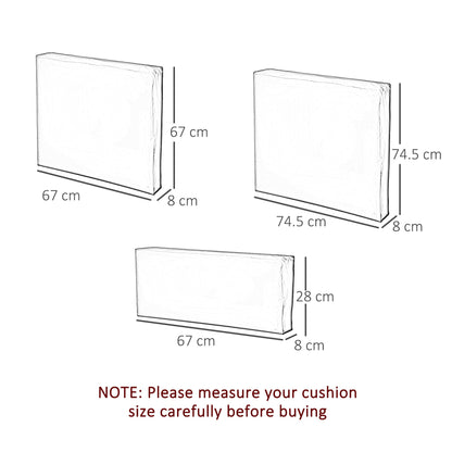 The protective covers shown with line drawings and dimensions for size reference