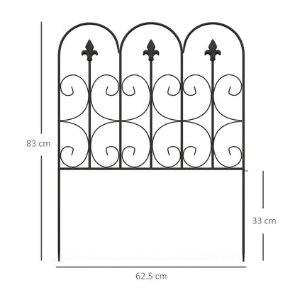 A single decorative garden fence panel with dimensions shown