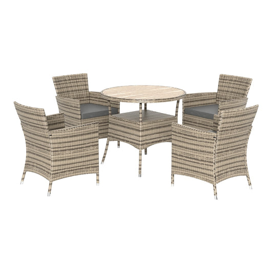 Outsunny Five-Piece Rattan Garden Set in Grey
